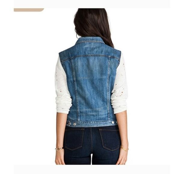 Rag & Bone Burney Denim Vest Women's S Medium Wash Festival Grunge Boho Casual - Picture 15 of 15